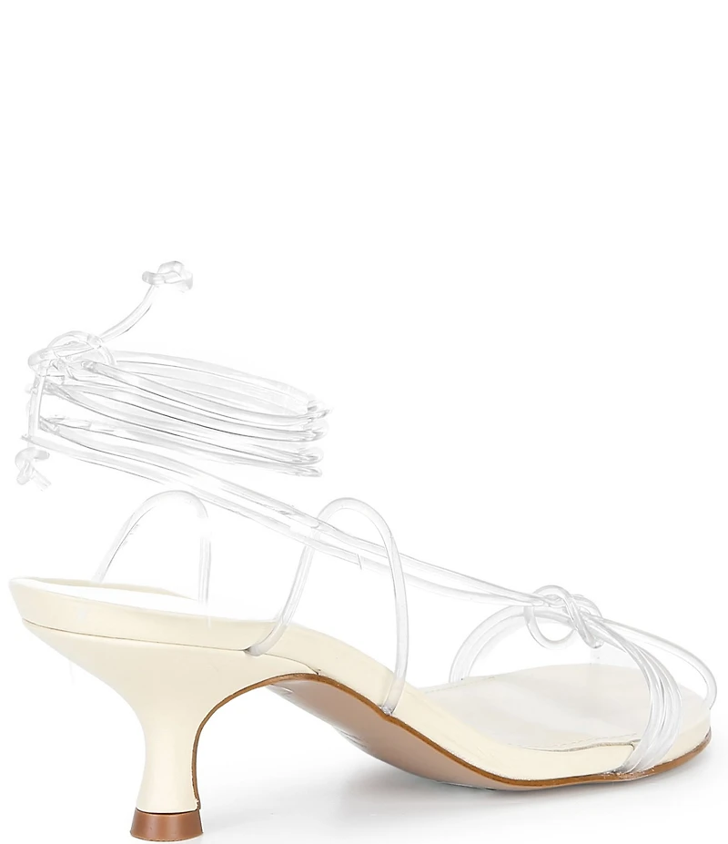 Farm Rio Spaghetti Jelly Lace Up Kitten Heel Dress Sandals