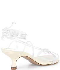 Farm Rio Spaghetti Jelly Lace Up Kitten Heel Dress Sandals