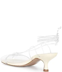 Farm Rio Spaghetti Jelly Lace Up Kitten Heel Dress Sandals