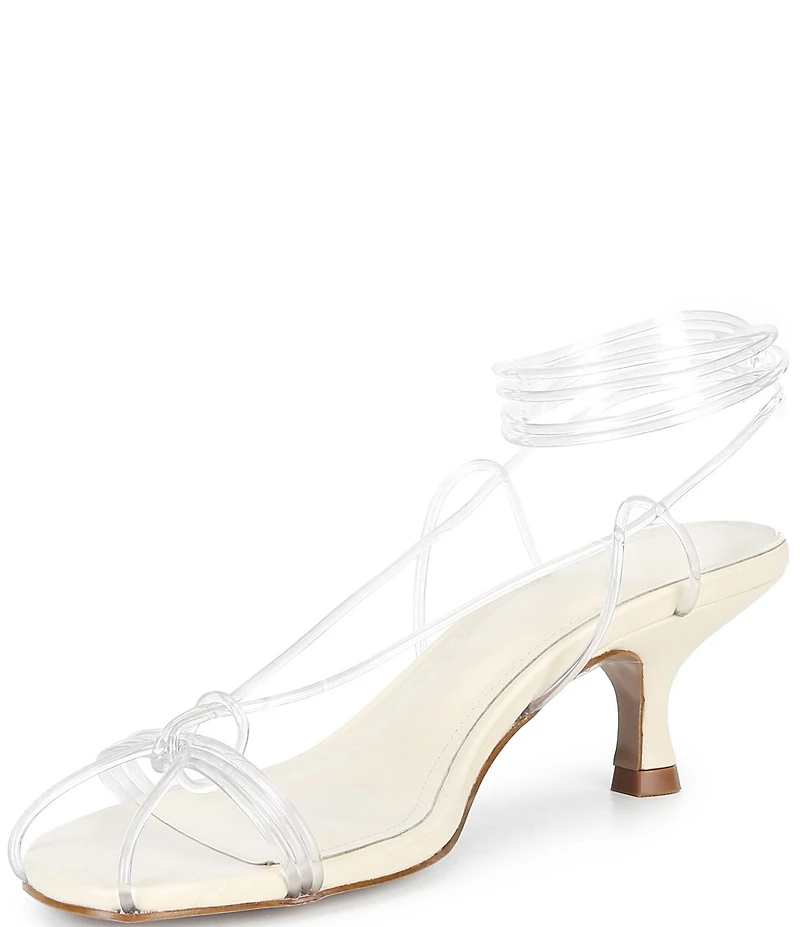 Farm Rio Spaghetti Jelly Lace Up Kitten Heel Dress Sandals