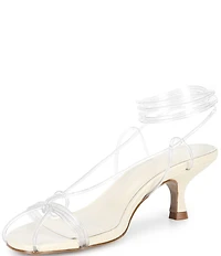 Farm Rio Spaghetti Jelly Lace Up Kitten Heel Dress Sandals