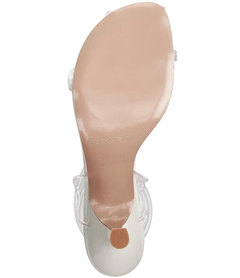 Farm Rio Spaghetti Jelly Lace Up Kitten Heel Dress Sandals