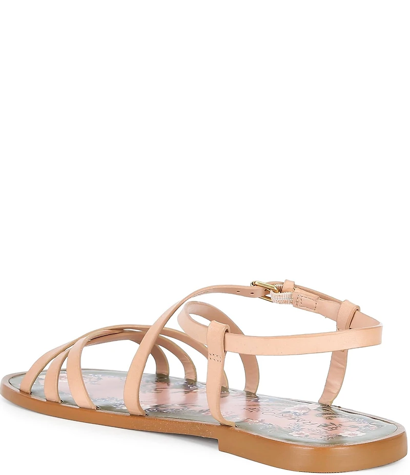 Farm Rio Spring Leather Strappy Flat Sandals