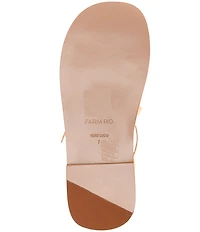 Farm Rio Spring Leather Strappy Flat Sandals