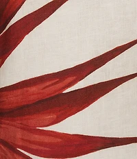 Farm Rio Strelitzia Sand Floral Placement Print Sweetheart Neck Sleeveless Linen Midi Dress