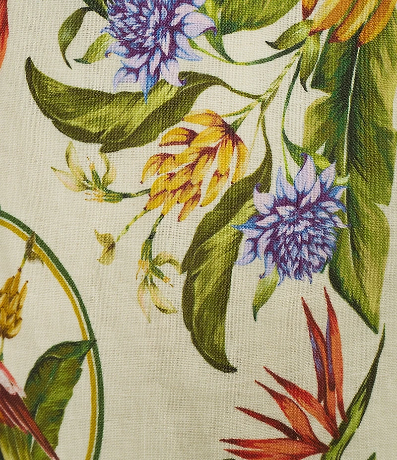 FARM Rio Tropical Scarf Square Neck Sleeveless Printed Linen Mini Dress