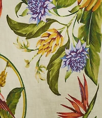 FARM Rio Tropical Scarf Square Neck Sleeveless Printed Linen Mini Dress