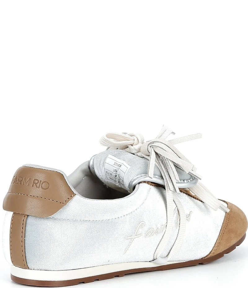 Farm Rio Velvet Lace Up Ballet Flat Sneakers