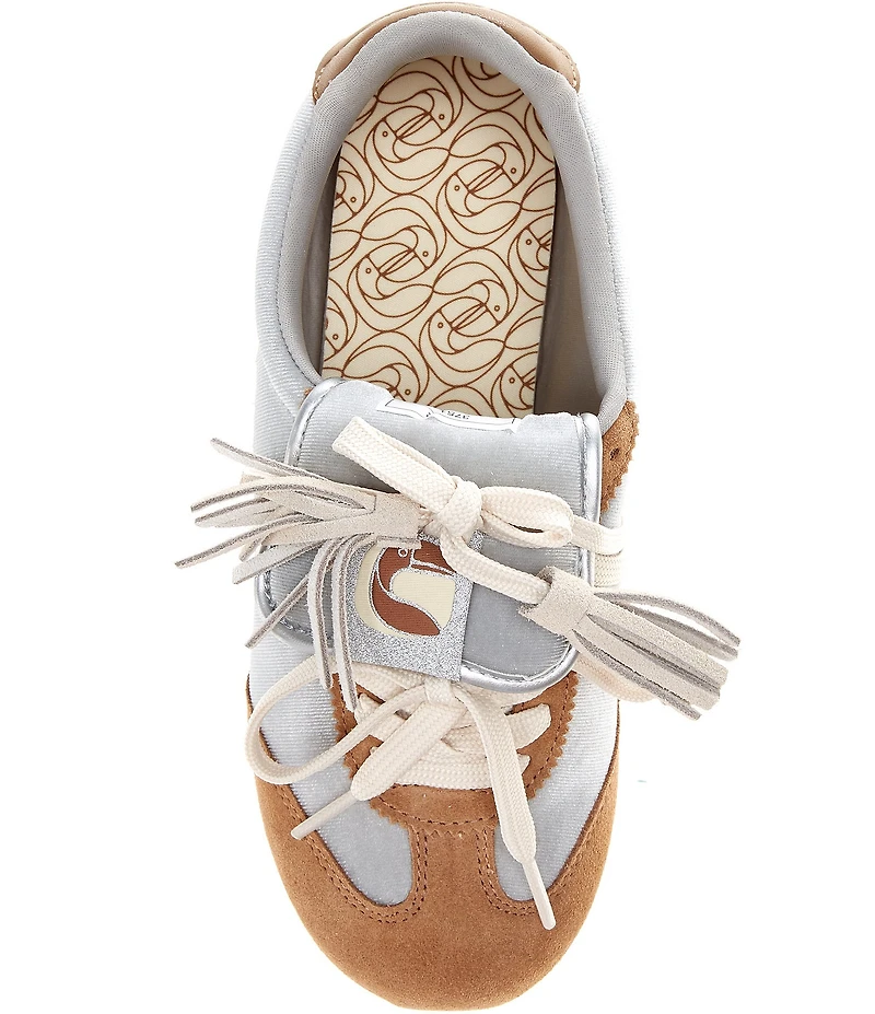 Farm Rio Velvet Lace Up Ballet Flat Sneakers