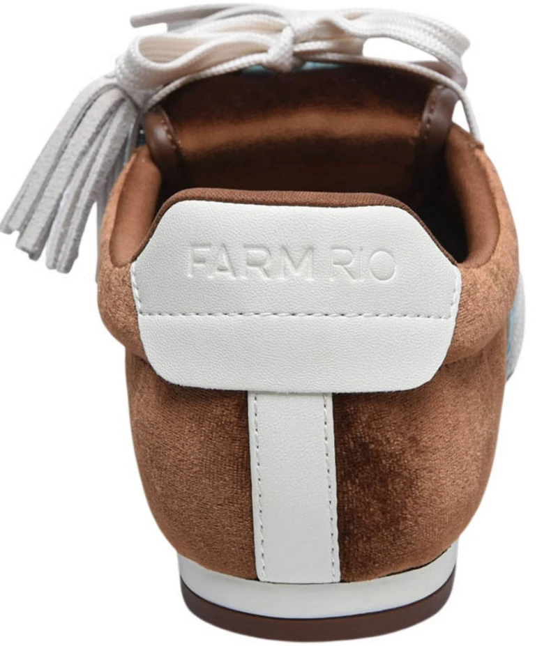 Farm Rio Velvet Lace Up Ballet Flat Sneakers