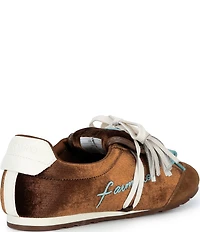 Farm Rio Velvet Lace Up Ballet Flat Sneakers
