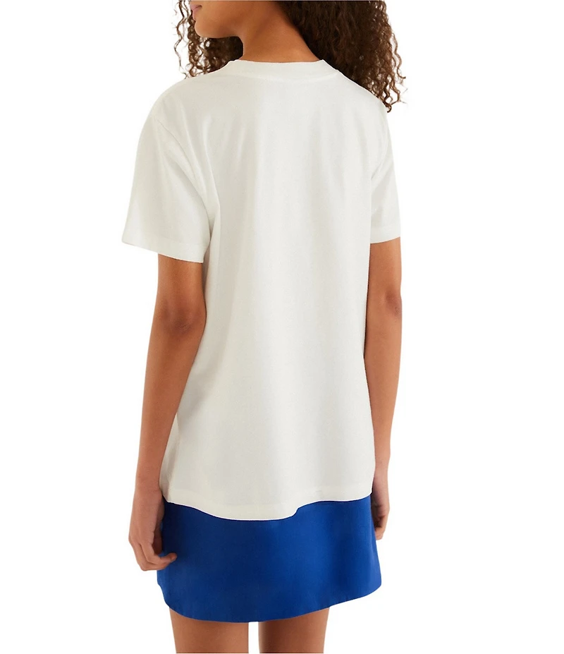 Farm Rio White #double;Farm Rio#double; Starfish Cut-Out Crew Neck Short Sleeve T-Shirt