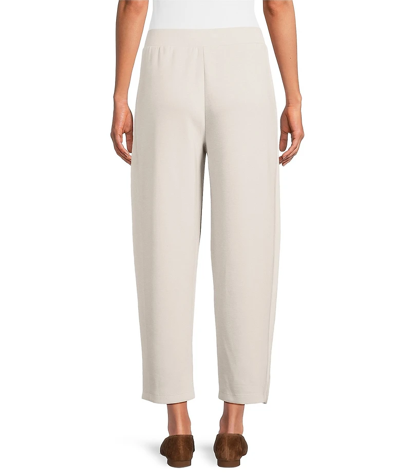 Feather Gray Barrel Leg Pull-On Crop Pants