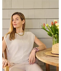 Feather Gray Boat Neck Cap Sleeve Sweater