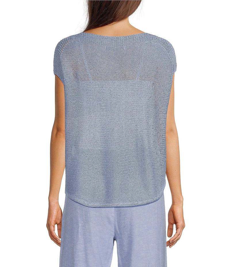 Feather Gray Boat Neck Cap Sleeve Sweater