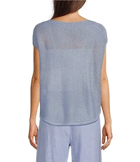 Feather Gray Boat Neck Cap Sleeve Sweater
