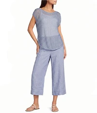 Feather Gray Boat Neck Cap Sleeve Sweater