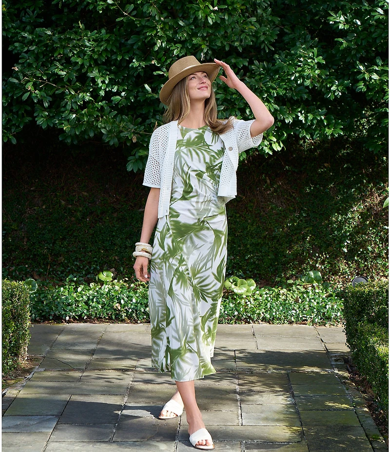 Feather Gray Cotton Blend V-Neck Short Sleeve Button Front Open Stitch Cardigan