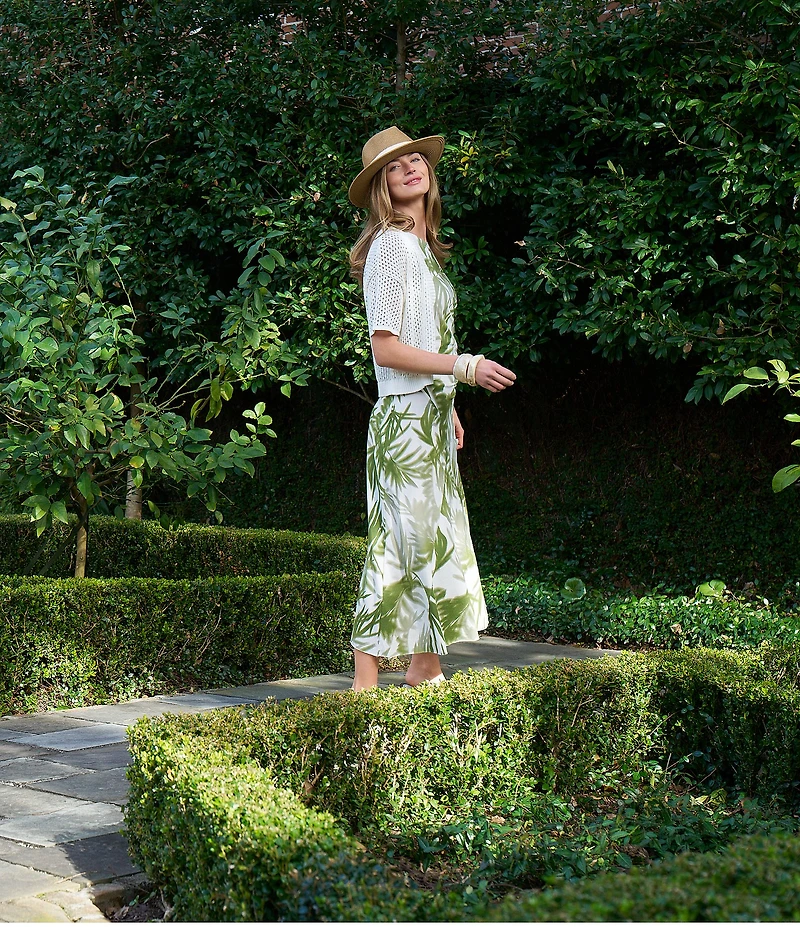 Feather Gray Cotton Blend V-Neck Short Sleeve Button Front Open Stitch Cardigan