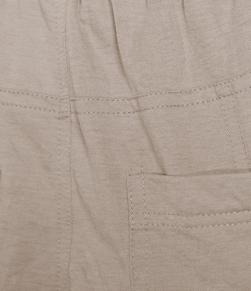 Feather Gray Crinkle Knit Cropped Cargo Barrel Pull-On Pants