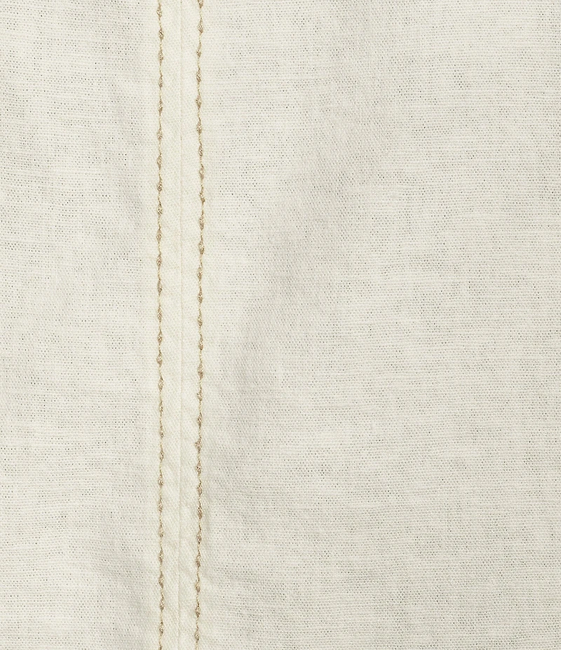 Feather Gray Linen-Blend Crew Neck Sleeveless Tank Top