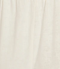 Feather Gray Linen Blend Wide Leg Pull-On Crop Trouser Pants