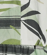 Feather Gray Olive Leafy Graphic Print Twofer Midi Dress