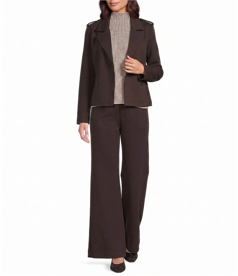 Feather Gray Soft Luxe Flat Front Wide Leg Pull-On Pants