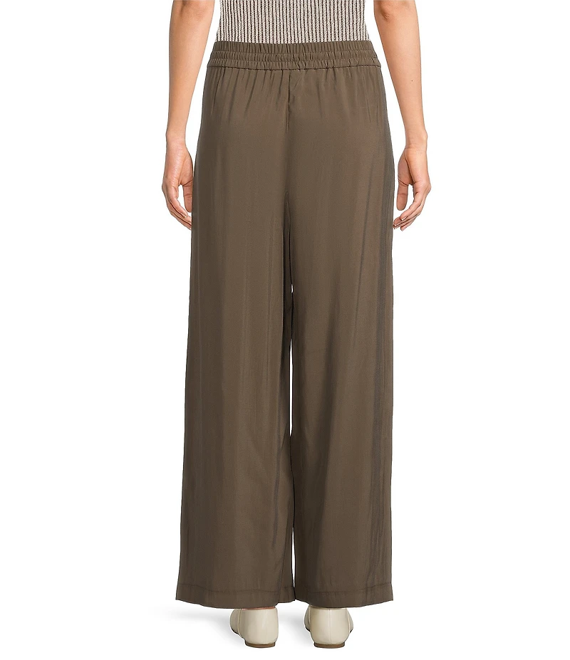 Feather Gray Sueded Luxe Wide Leg Drawstring Pull-On Pants