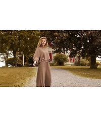 Feather Gray Sueded Luxe Wide Leg Drawstring Pull-On Pants