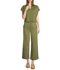 Feather Gray Wide Leg Pull-On Trouser Knit Pants