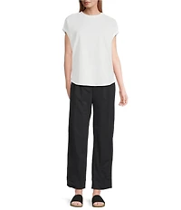 Feather Grey Pull-On Cropped Barrel Pants