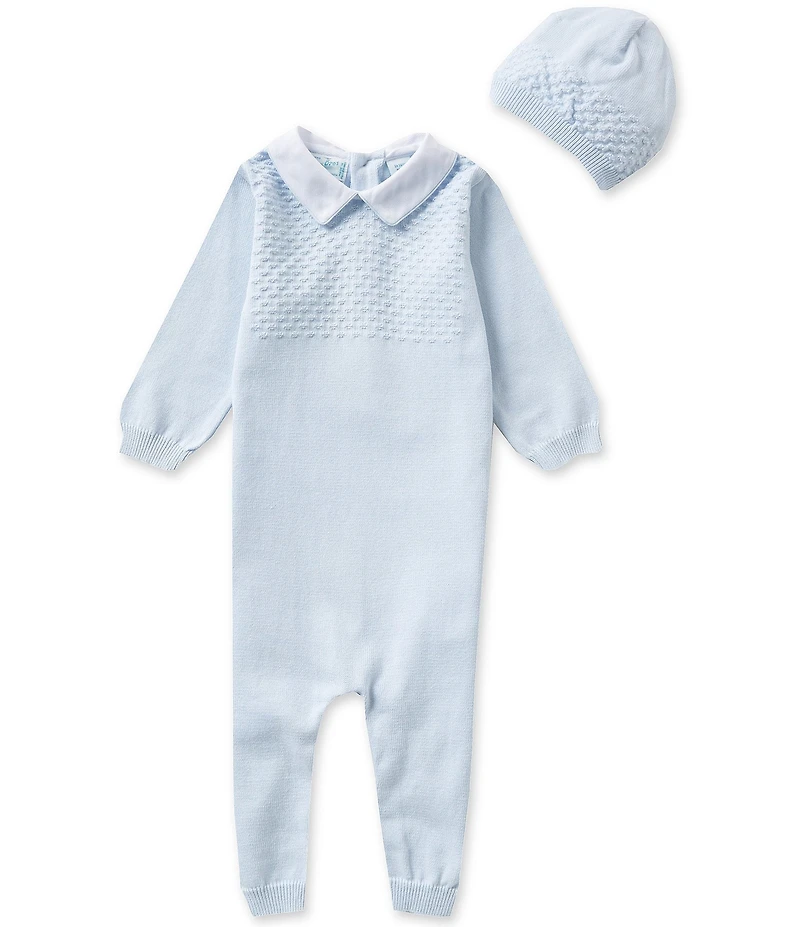 Feltman Brothers Baby Boys Knit Coverall and Hat Set
