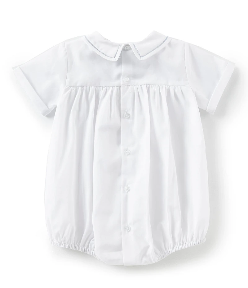 Feltman Brothers Baby Boys Teddy Bear Embroidered Jon Jon Shortalls