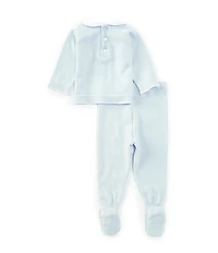 Feltman Brothers Baby Boys Pique Collar Sweater Knit Top & Footed Pants Set