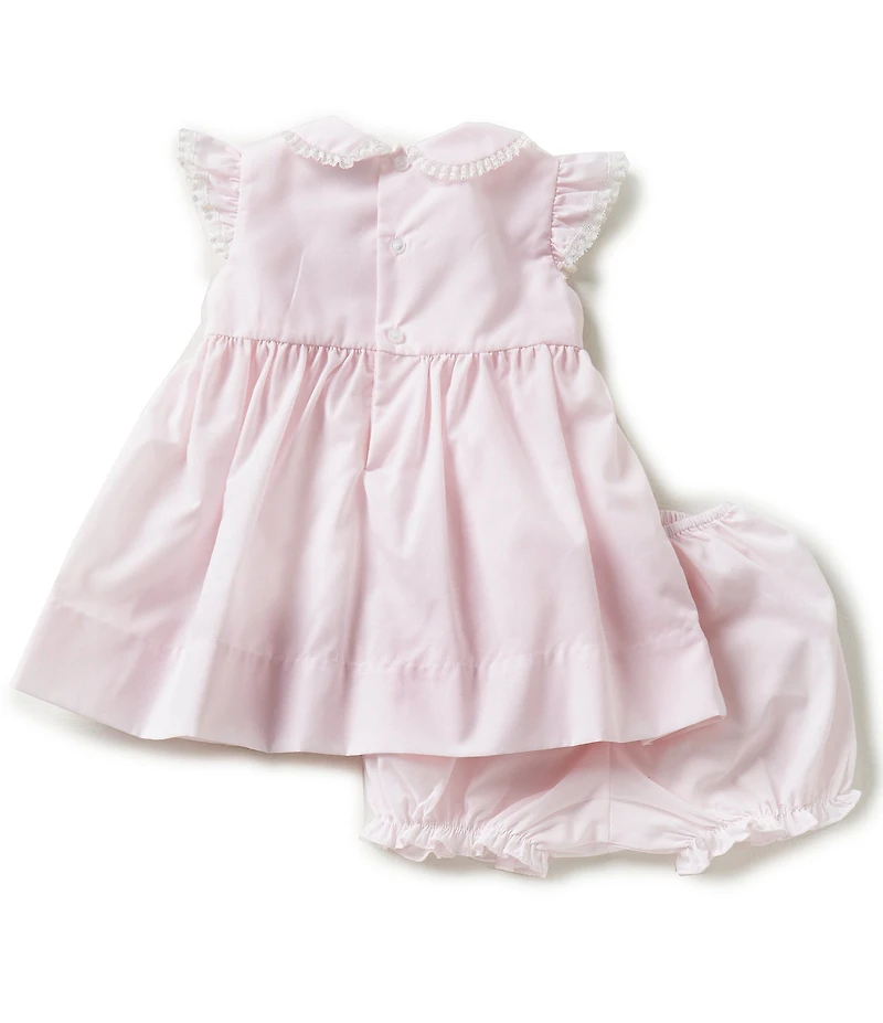Friedknit Creations Baby Girls 3-9 Months Flutter Sleeve Smocked Dress