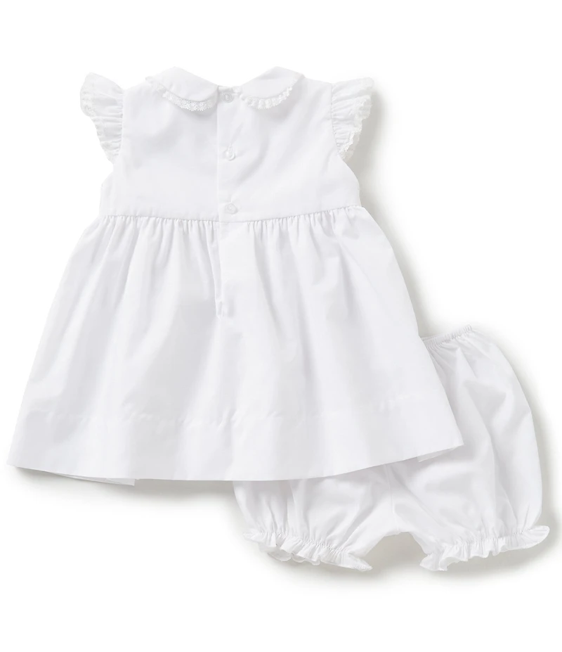 Friedknit Creations Baby Girls 3-9 Months Flutter Sleeve Smocked Dress