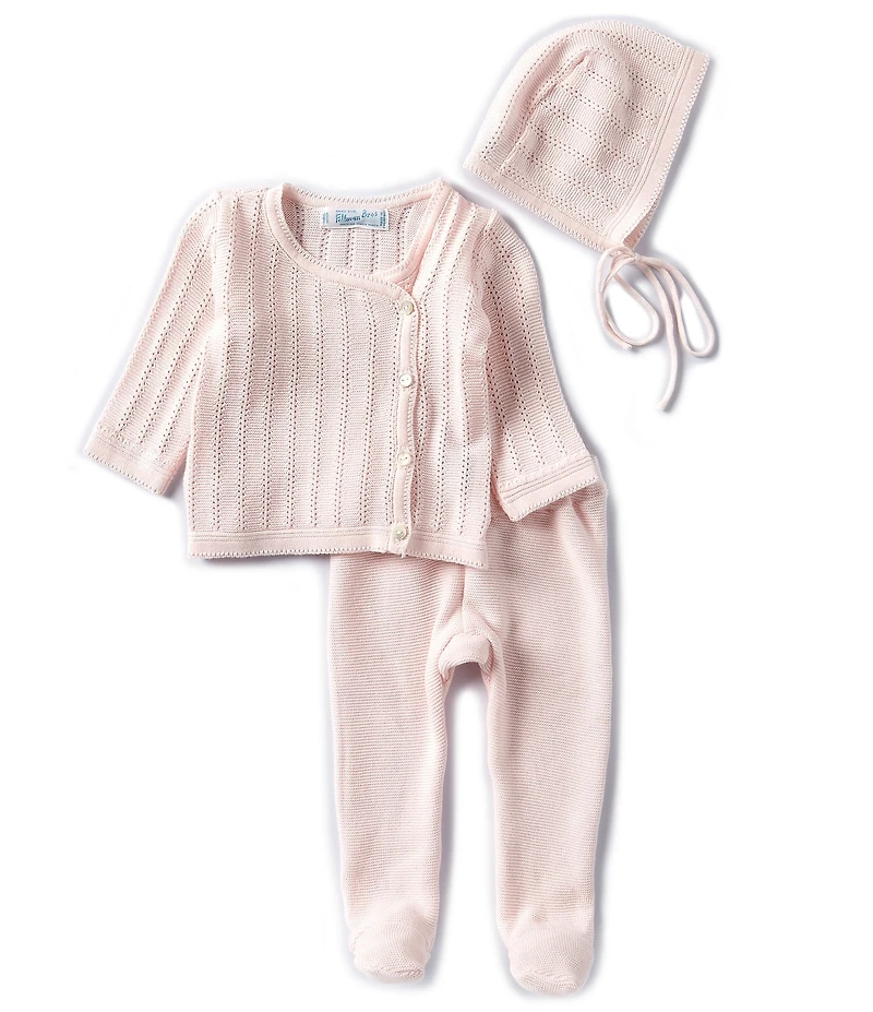 Feltman Brothers Baby Girls Sweater Pointelle Wrap Set