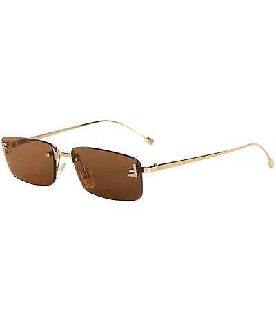 FENDI Unisex FENDI First Crystal 54mm Rectangle Sunglasses