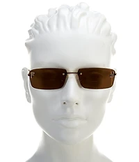 FENDI Unisex FENDI First Crystal 54mm Rectangle Sunglasses