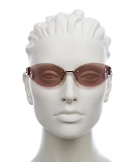 FENDI Baguette 74mm Round Wrap Sunglasses