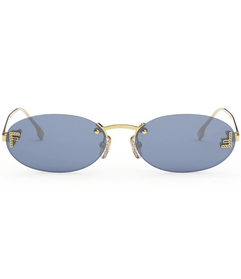 FENDI Women's Fendi First Crystal 54mm Oval Sunglasses