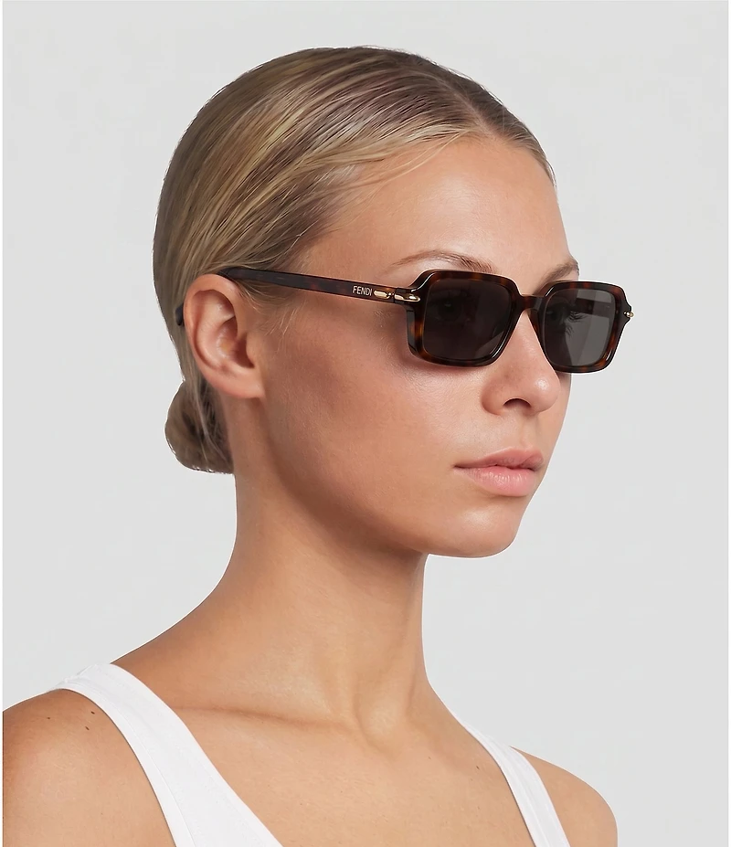 FENDI Women's FENDI Selleria 51mm Havana Rectangle Sunglasses