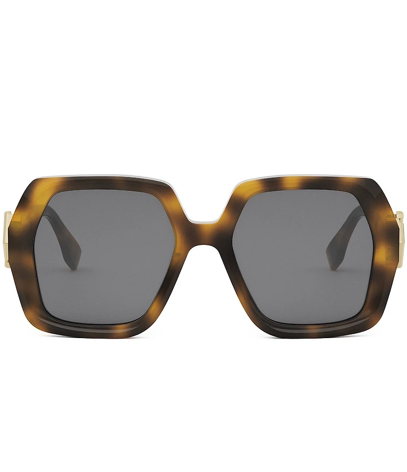 FENDI Women's FF Diamonds 53mm Havana Square Sunglasses