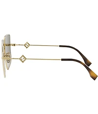 FENDI Women's FF Diamonds 59mm Gradient Logo Lens Aviator Sunglasses