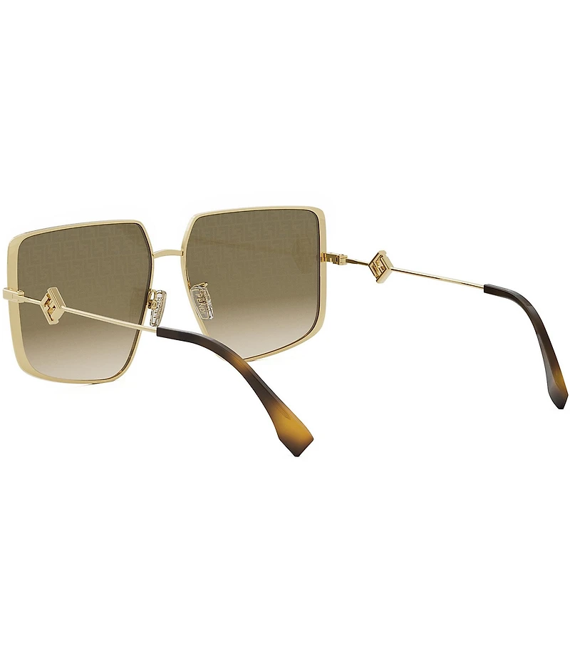 FENDI Women's FF Diamonds 59mm Gradient Logo Lens Aviator Sunglasses