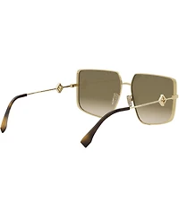 FENDI Women's FF Diamonds 59mm Gradient Logo Lens Aviator Sunglasses