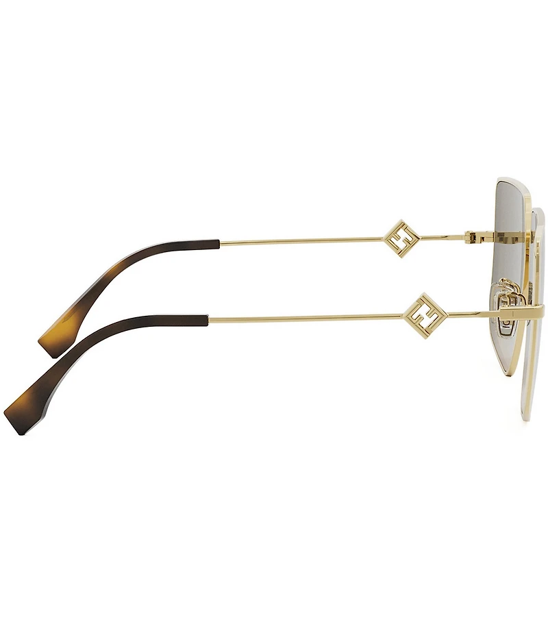 FENDI Women's FF Diamonds 59mm Gradient Logo Lens Aviator Sunglasses