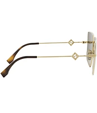 FENDI Women's FF Diamonds 59mm Gradient Logo Lens Aviator Sunglasses