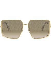 FENDI Women's FF Diamonds 59mm Gradient Logo Lens Aviator Sunglasses